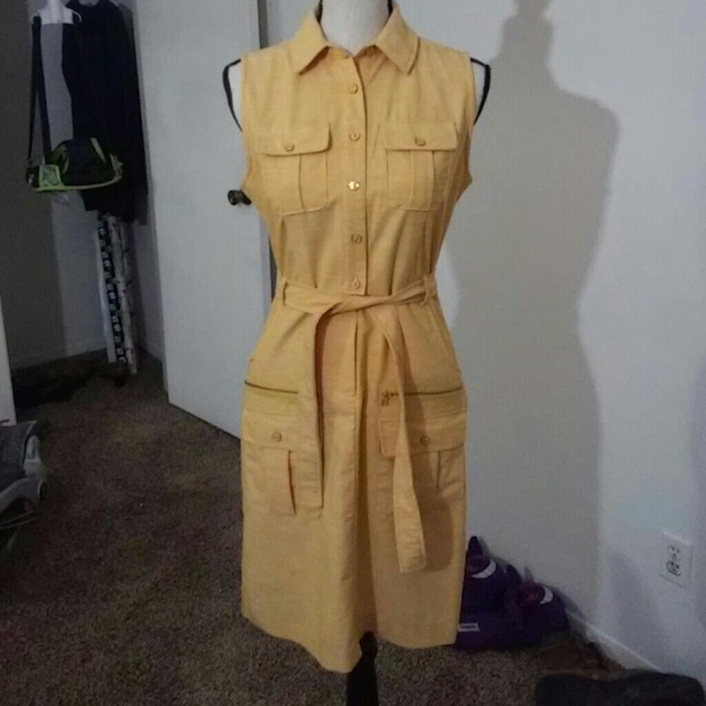 🌈 5/$25 Golden Button Up Dress